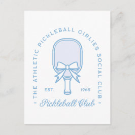 Pickleball klubb blå estetiska flickor vykort