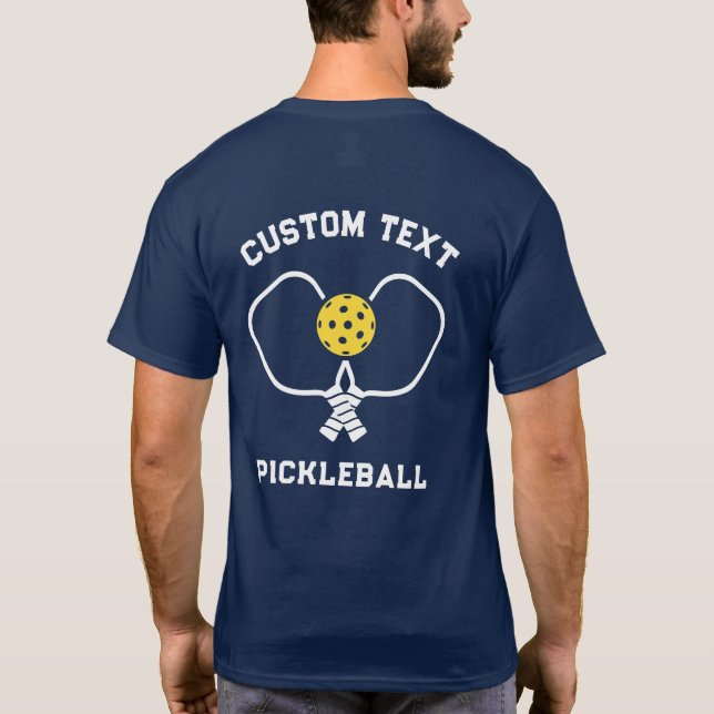 Pickleball Klubb Personlig Namn T Shirt (Baksida)