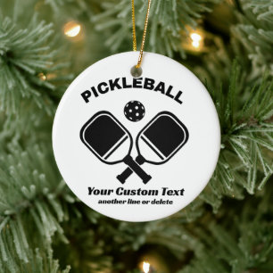 Pickleball Klubb Pickleball Paddle & Boll Anpassni Julgransprydnad Keramik