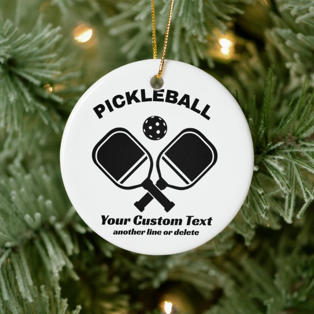 Pickleball Klubb Pickleball Paddle & Boll Anpassni Julgransprydnad Keramik (Träd)