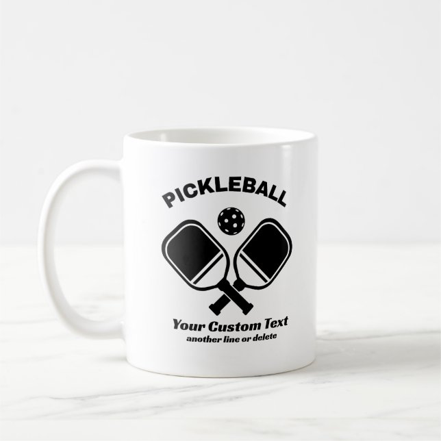 Pickleball Klubb Pickleball Paddle & Boll Anpassni Kaffemugg (Vänster)