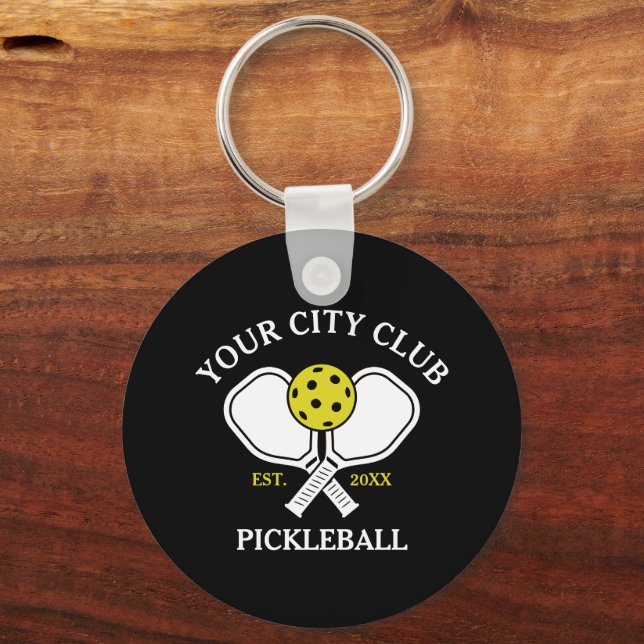 Pickleball Klubb Team & Anpassningsbar Pickleball  Nyckelring (Framsida)