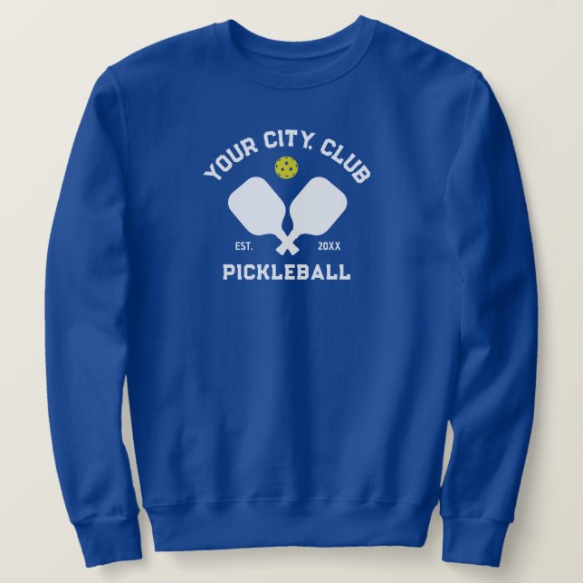 Pickleball Klubb Team Player Anpassningsbar Pickle Lång Ärmad Tröja (Design framsida)