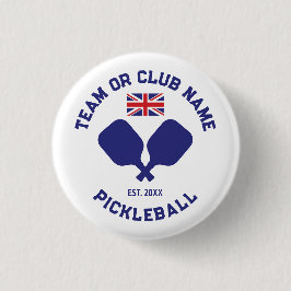 Pickleball Klubb Team Storbritannien UK Flagga Anp Knapp