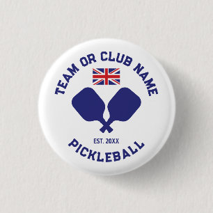 Pickleball Klubb Team Storbritannien UK Flagga Anp Knapp
