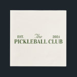 pickleball-klubb tema party pappersservett<br><div class="desc">Höjd din Pickleball-Klubb ThMeed Party med dessa vibranta cocktail-blöjor designade för att fånga spelets energiska anda. Den lekande bakgrunden visar en subtil pickleball-layout, medan levande illustrationer av paddlar och bollar infekterar designen med en sportig charm. I klassisk pickleball färg av grönt och gult dessa servetter inte bara ett funktionellt syfte...</div>