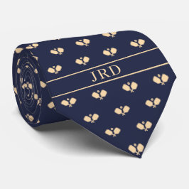 Pickleball Klubbs Monogram Namn Navy Blue Neck Tie Slips