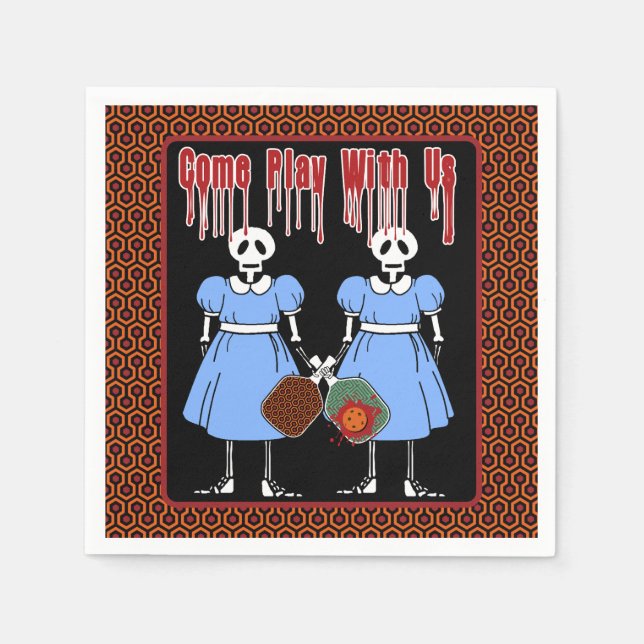 Pickleball Kom Play med USA:s skräckfilm Twillinga Pappersservett (Framsidan)