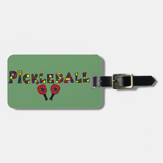 Pickleball konstbrev bagagebricka (Horisontell Framsida)