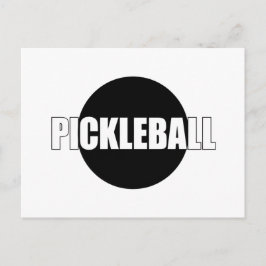 Pickleball-kortdesign i svart och vitt meddelande vykort