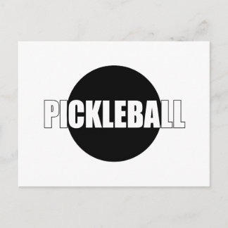 Pickleball-kortdesign i svart och vitt meddelande vykort