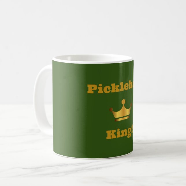 Pickleball Kung-kaffe mugg - grönt och guld (Framsida vänster)