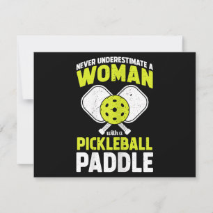 Pickleball Kvinna Roligt Pickleball Spelare Presen Inbjudningar