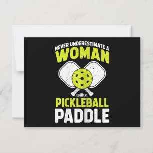 Pickleball Kvinna Roligt Pickleball Spelare Presen Julkort