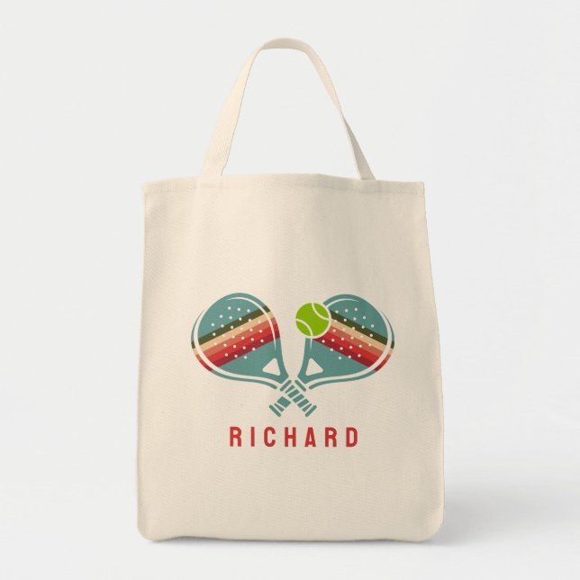 Pickleball Lag Randiga Paddlar Beställning Tygkasse (Framsidan)