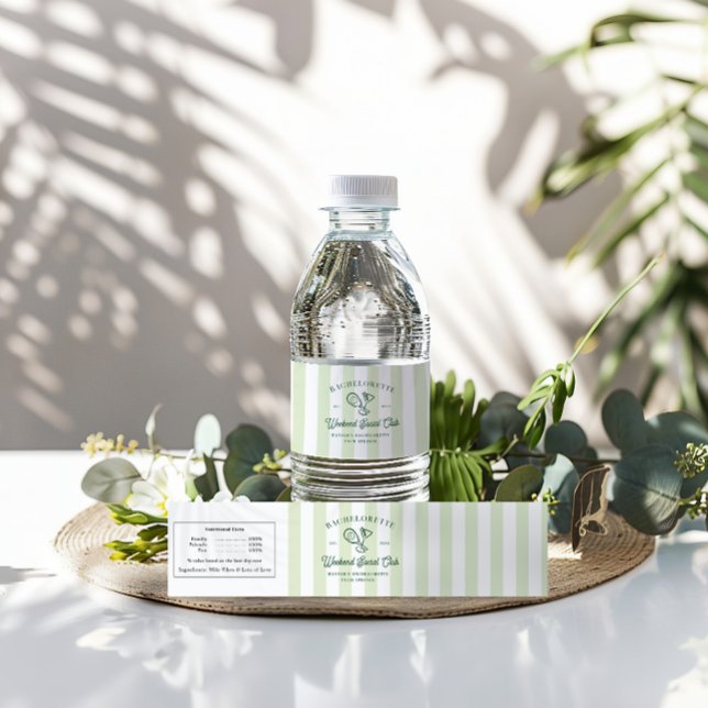 Pickleball Land Klubb | Bachelorette Vattenflaska Etikett (Skapare uppladdad)