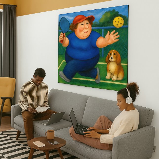 Pickleball - Large Wrapped Canvas Art Print (Large pickleball art print)