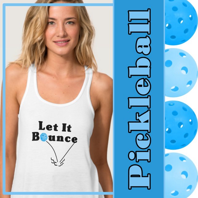 Pickleball  låt den blåa Personligen Linne Med Racerback (Pickleball Serve Rule - Let It Bounce - blue pickleball)