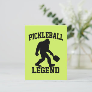 Pickleball Legend Funny Bigfoot Vykort