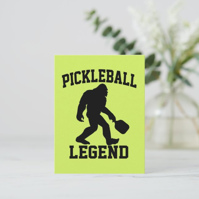 Pickleball Legend Funny Bigfoot Vykort (Stående Fram)