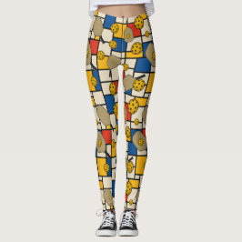 Pickleball Leggings Piet Mondrian Mönster