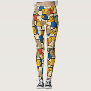 Pickleball Leggings Piet Mondrian Mönster