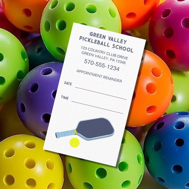 Pickleball-lektion påminnelse om banttiden visitkort (Skapare uppladdad)