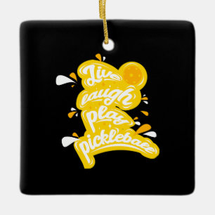 Pickleball - levande Laugh Play Pickleball Julgransprydnad Keramik