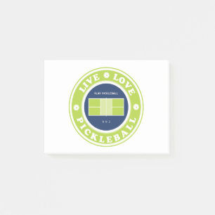 Pickleball: levande livets pickleboll post-it block