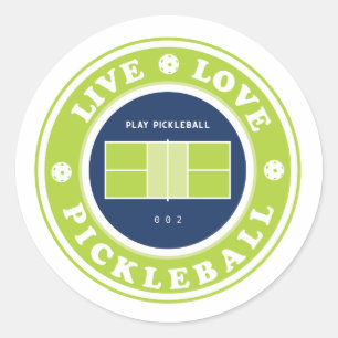 Pickleball: levande livets pickleboll runt klistermärke