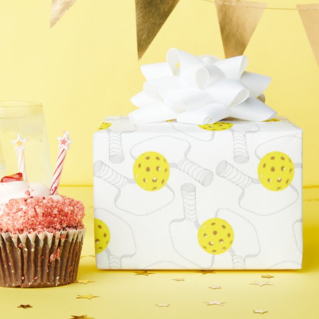 Pickleball Linje Konst Inpackningspapper Presentpapper (Födelsedagsfest)