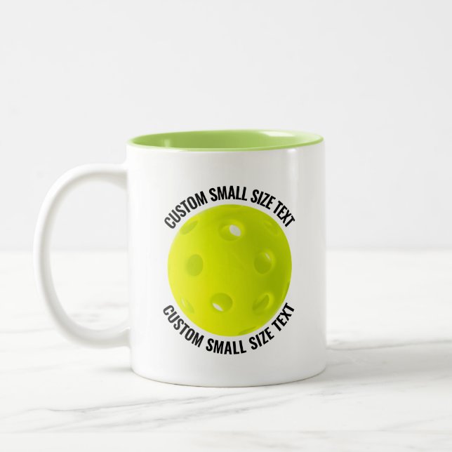 Pickleball & Liten Text LIME GRÖN 325ml Custom Två-Tonad Mugg (Vänster)