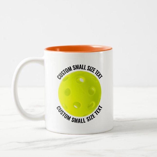 Pickleball & Liten Text ORANGE 11oz Anpassad Två-Tonad Mugg (Vänster)