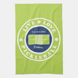 Pickleball: live, kärlek, grönt för pickleball t kökshandduk