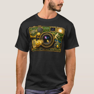 Pickleball Livlig Vintage Kameratema T Shirt