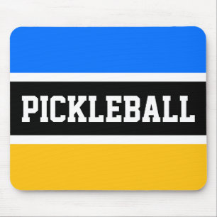 PICKLEBALL Ljusblå Gult Svartvit Rand Musmatta