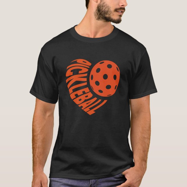 Pickleball Love Heart Happy Valentineu2019s Day Me T Shirt (Framsida)