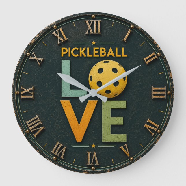 Pickleball Love Paddle Ball  Stor Klocka (Framsida)