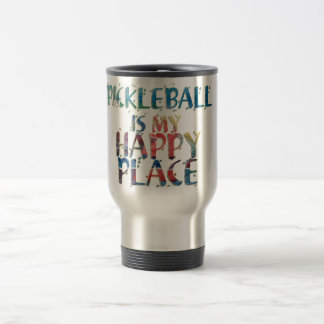 Pickleball lycklig ställetravel mug resemugg