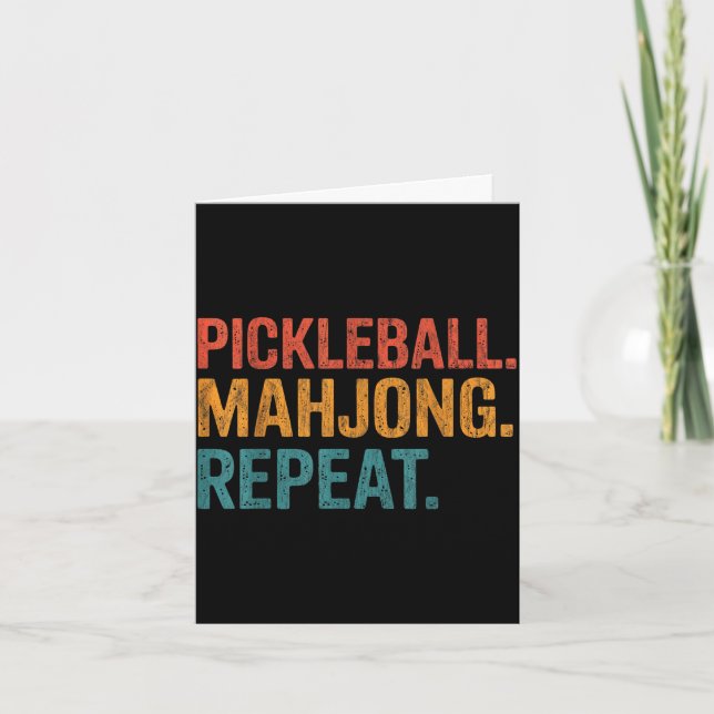 Pickleball mahjong upprepa rolig  kort (Framsida)