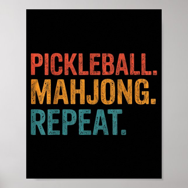 Pickleball mahjong upprepa rolig  poster (Framsidan)