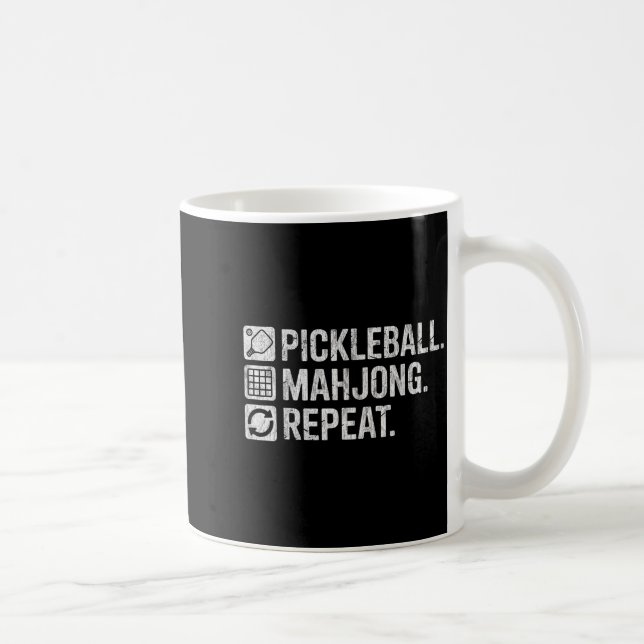 Pickleball mahjong upprepa rolig spelälskare citat kaffemugg (Höger)