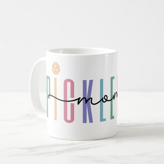 Pickleball Mamma Färgrik Kaffemugg (Framsida vänster)