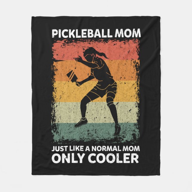 Pickleball Mamma som en vanlig Mamma-kylare Fleecefilt (Framsidan)