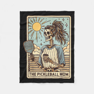 Pickleball-mamman tarotkort halloween-skelett fleecefilt