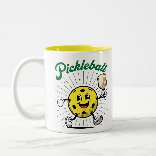 PICKLEBALL MASCOT by PickleballPlayerz Två-Tonad Mugg (Vänster)