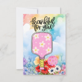 Pickleball med blommor tack kort