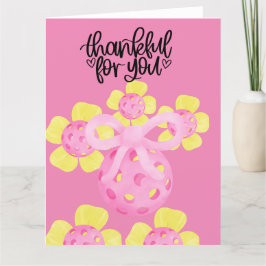 Pickleball med blommor tack kort