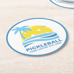 Pickleball med den tropiska Anpassningsbarna Handf Underlägg Papper Rund