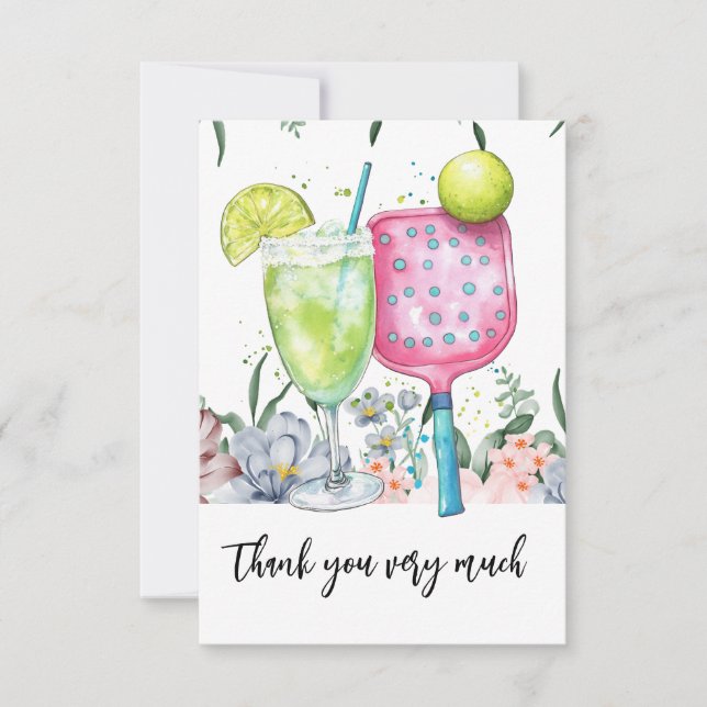 Pickleball med färgen Flower Tack Kort (Framsida)